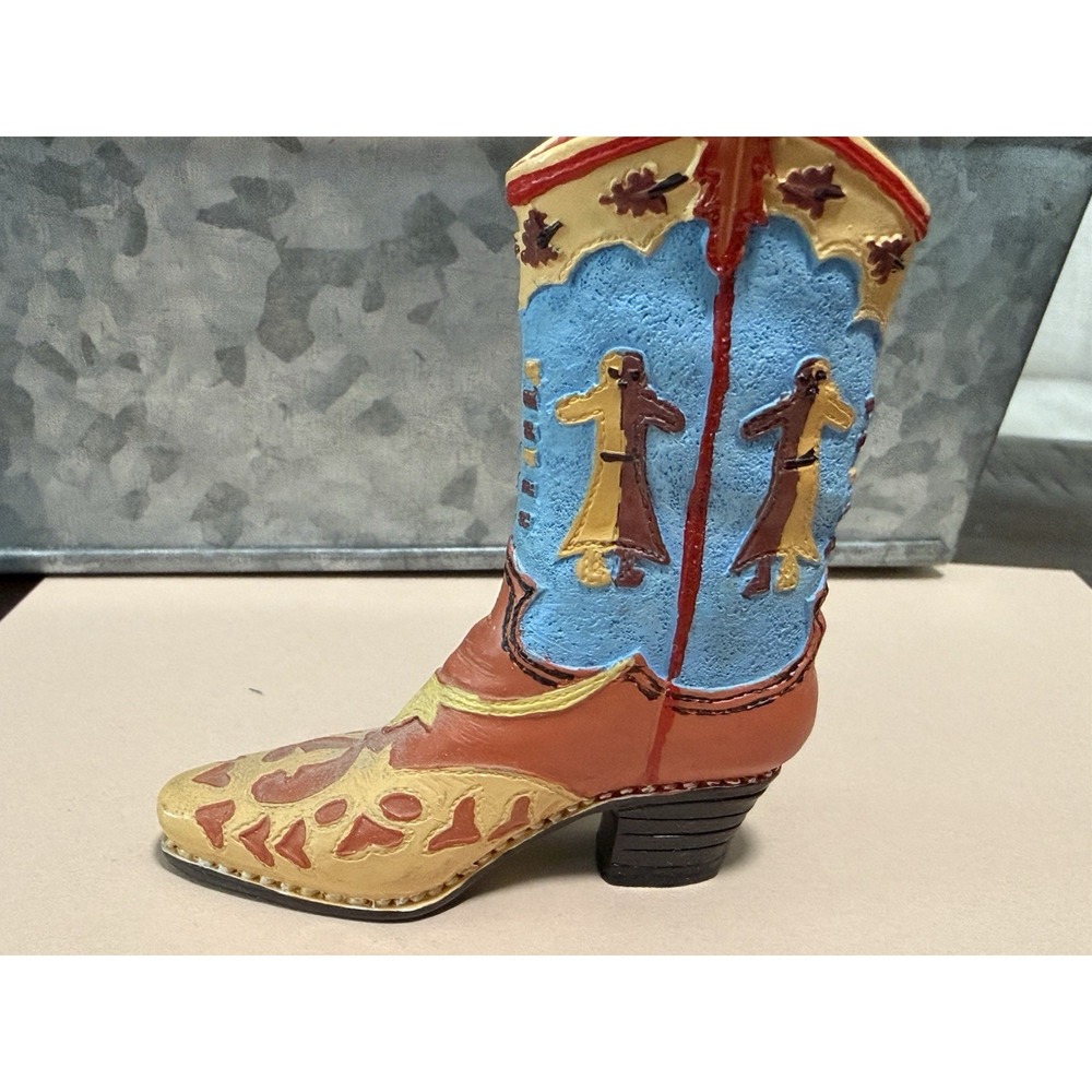 Cowboy Boot Ceramic Figurine Hand painted High Heel 2-3 Inches